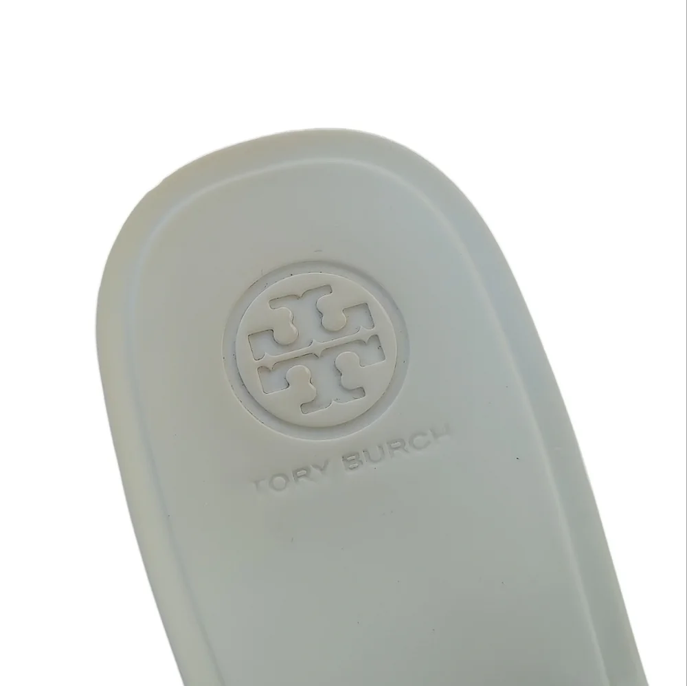 Tory Burch Cream Sandals with Gold Logo Accent